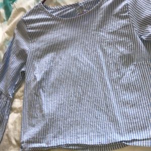 Charlotte Russe size medium shirt, blue with white stripes!